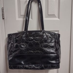 Coach Place Patent Leather Diaper Bag